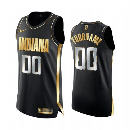 Herren NBA Indiana Pacers Trikot Benutzerdefinierte 2020-21 Schwarz Golden Edition Swingman